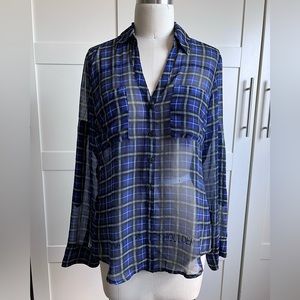 Express Portofino shirt blue & black plaid szS